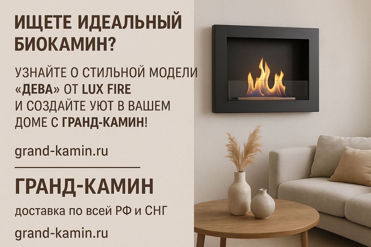    Как создать идеальный уют с биокамином "Дева" от Lux Fire: 10 секретов оформления вашего интерьера Kamin