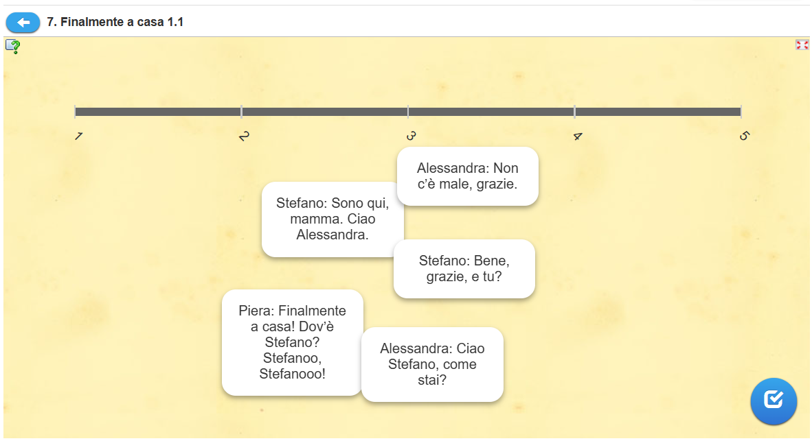 Прочитайте фразы и расставьте их в нужном порядке. После выполнения нажмите на галочку внизу справа (для проверки) и на стрелку сверху слева для продолжения работы.