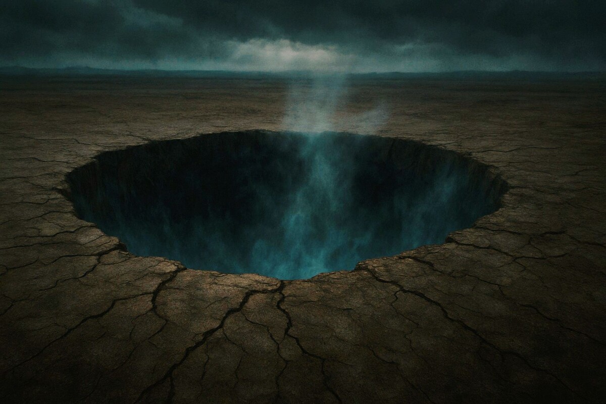 Вода ушла, оставив после себя лишь следы забытого дыхания земли.