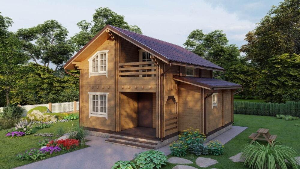 Проект двухэтажного проекта дома из клееного бруса "Эстерсунд"