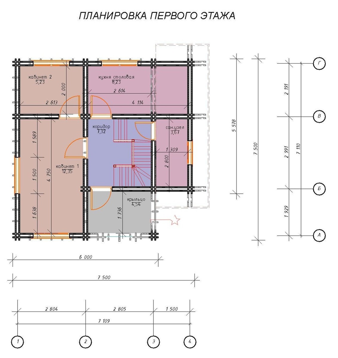 Планировка первого этажа