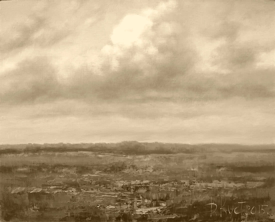 Художник Дмитрий Кустанович. Этюд «Облако после дождя», 40х50 см, холст, масло, 2015