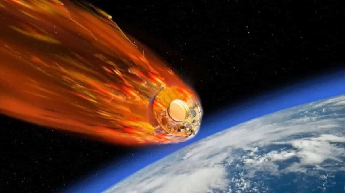    Художественное изображение неконтролируемого вхождения в атмосферу Земли АМС «Космос-482» / © David Ducross/ ESA