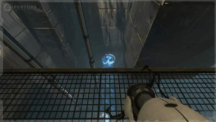 Gif картинка: "Отрывок из трейлера игры Portal 2"