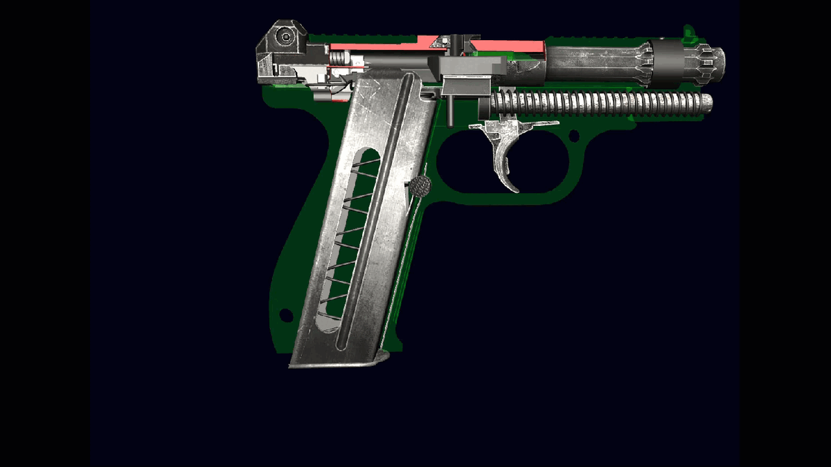 Заряжание пистолета (World of Guns Gun Disassembly).