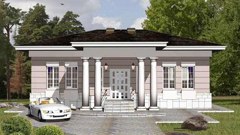 Фасад дома "Одноэтажный с сюрпризом"