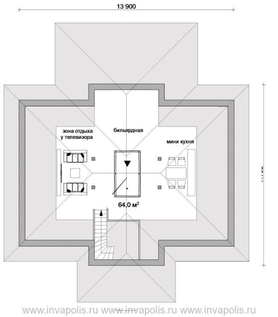 Сюрприз! Большая комната отдыха на теплом чердаке!