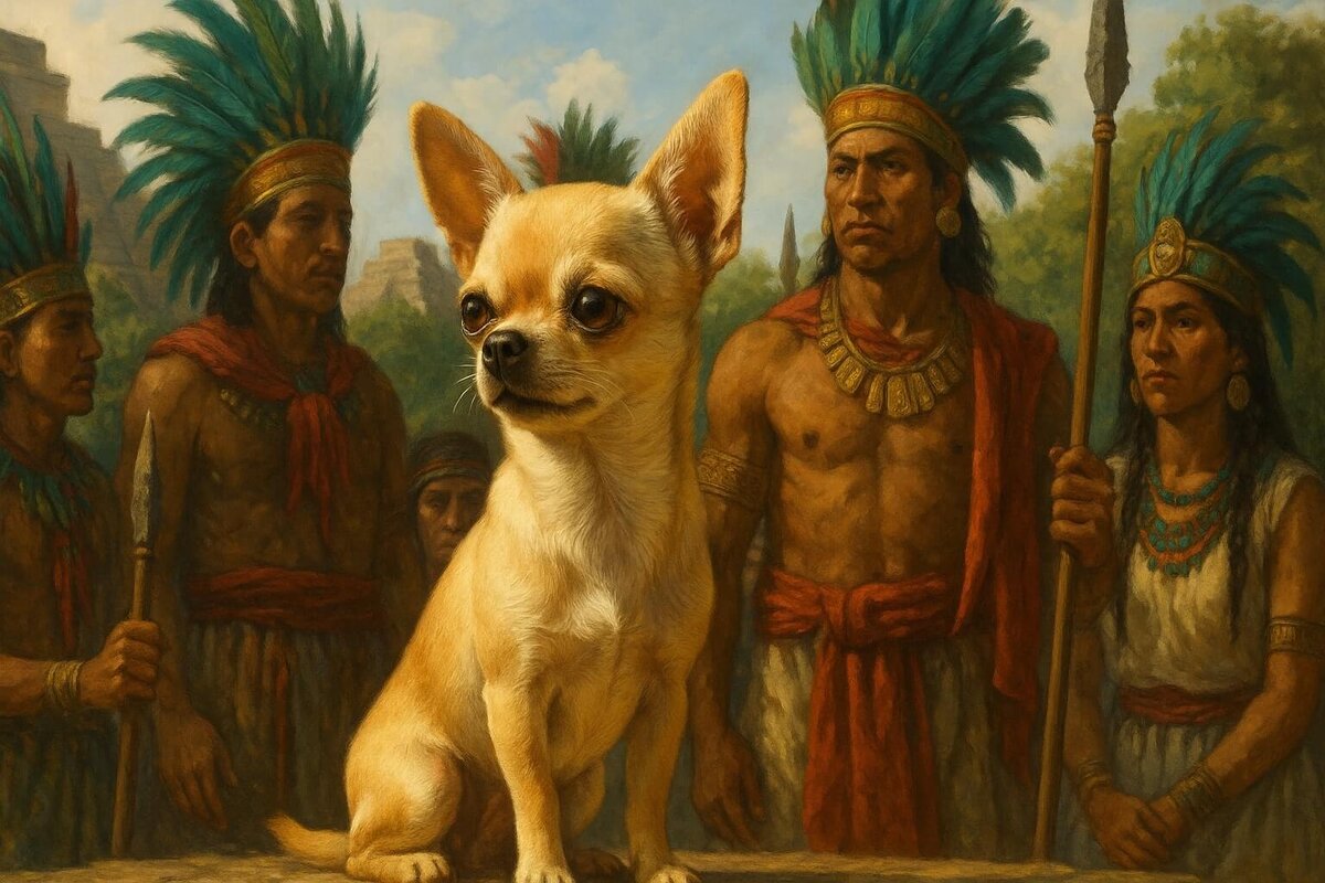    Титичи (предок чихуахуа) среди племени тольтеков