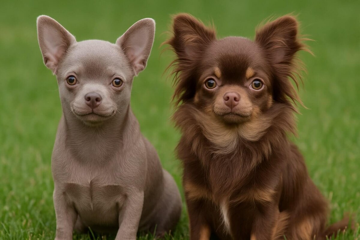    Чихуахуа можно разделить на короткошерстных и длинношерстных