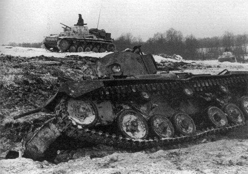 Немецкие танки Pz.III в Подмосковье, октябрь 1941