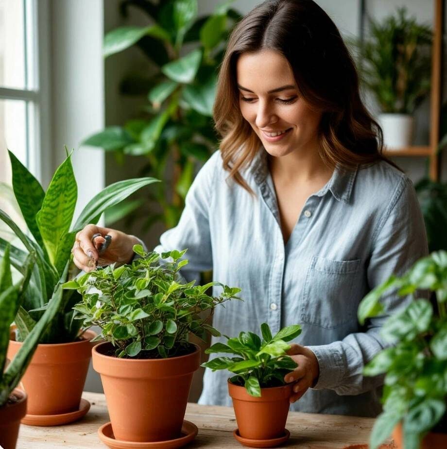 Уход за комнатными растениями - отличное занятие для души.