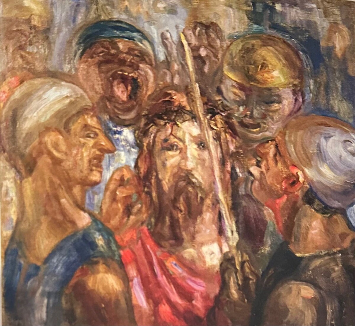 Сергей Романович. «Поругание римскими воинами». 1954