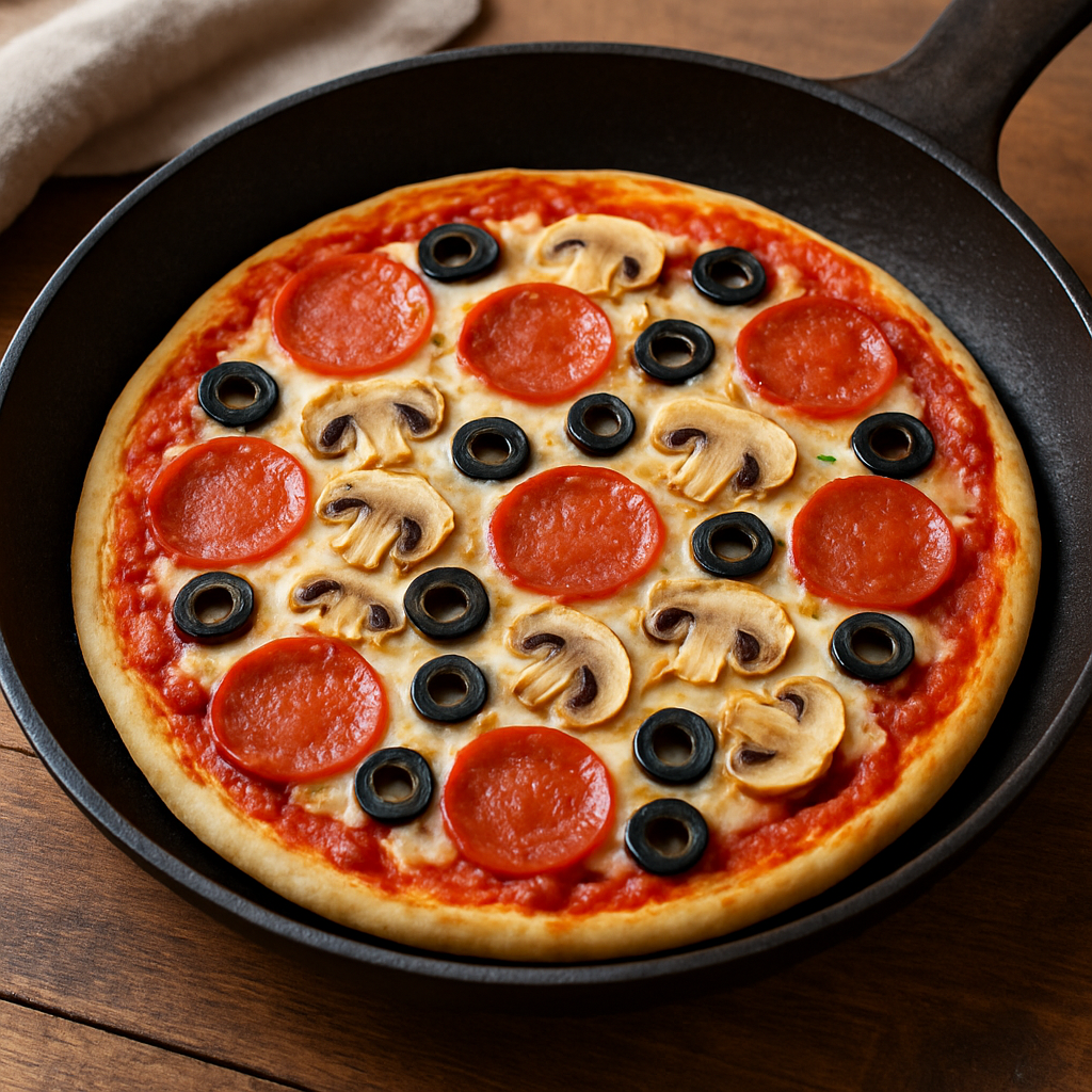 Домашняя пицца в сковороде 