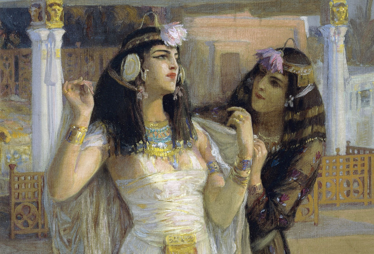 Cleopatra on the terraces of Philae. Frederick Arthur Bridgman, 1896