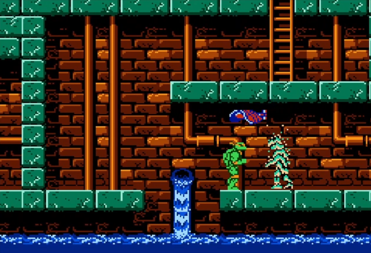 Черепашки-ниндзя TMNT Dendy один момент до падения