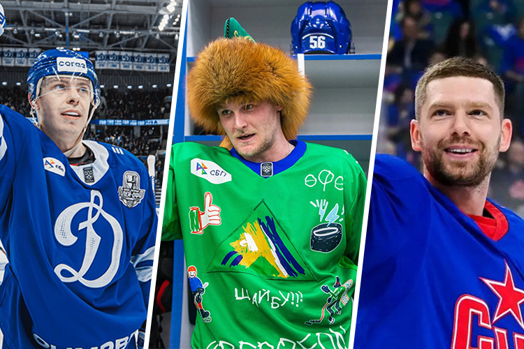    Никита Гусев, Шелдон Ремпал и Евгений Кузнецов (слева направо) / фото: dynamo.ru, hcsalavat.ru, ska.ru