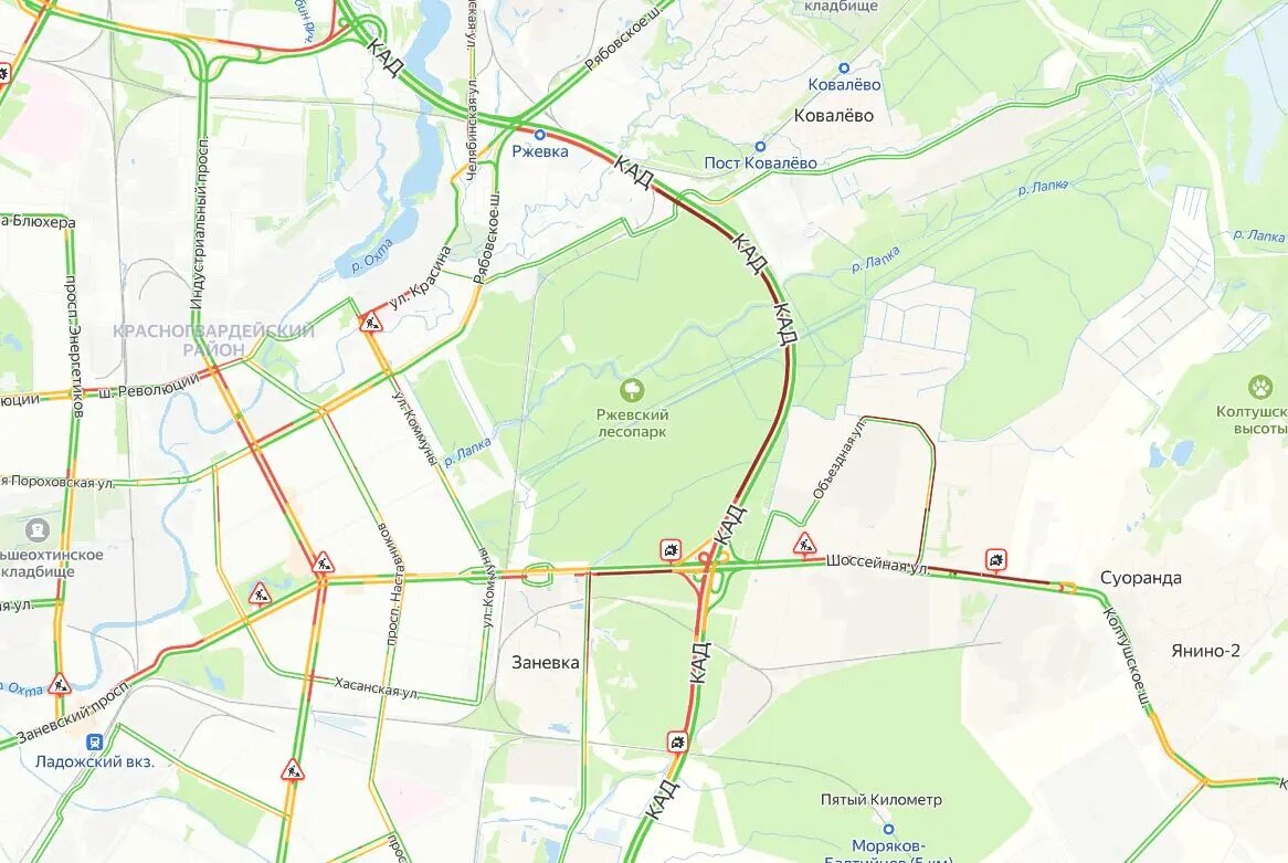    Фото: скрин Яндекс.Пробки