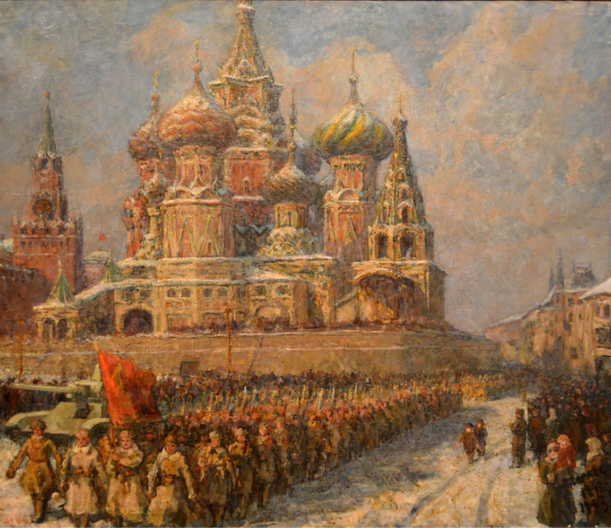 "На фронт. Зима 1941", Д.Я. Черкес, 1941. Курганский областной художественный музей.