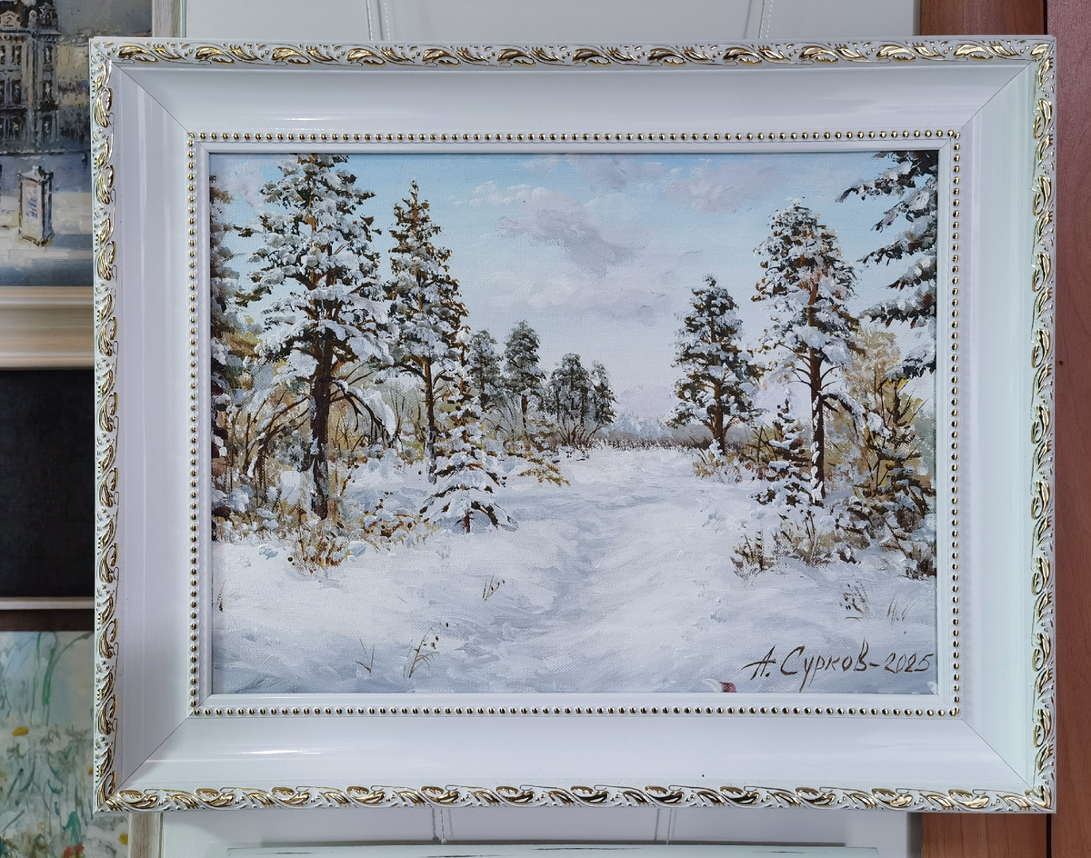 Оформление картины художника Суркова Алексея в раму от багетной мастерской Галерея РА