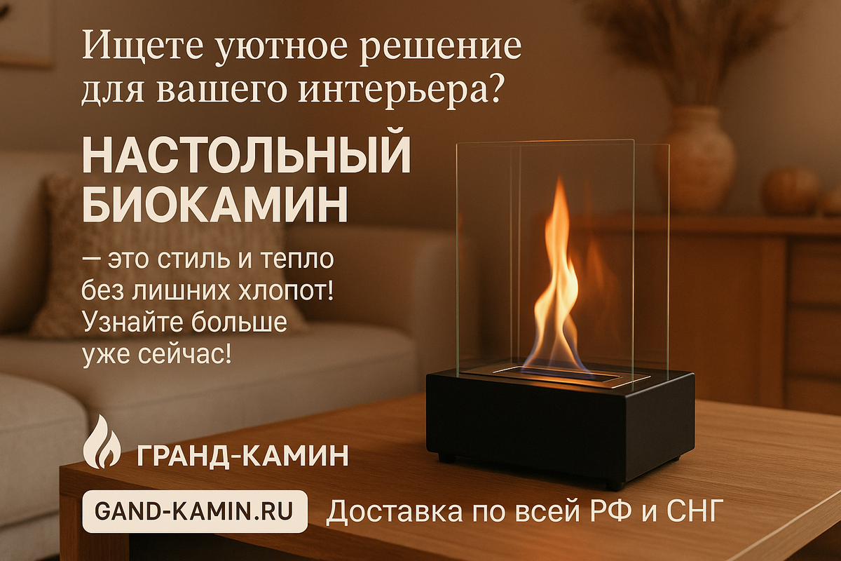   Настольный биокамин: как создать уют и стиль в вашем интерьере всего за 5 шагов Kamin