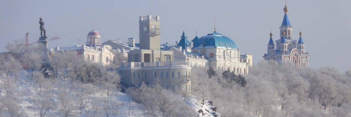 Морозное утро в Хабаровске