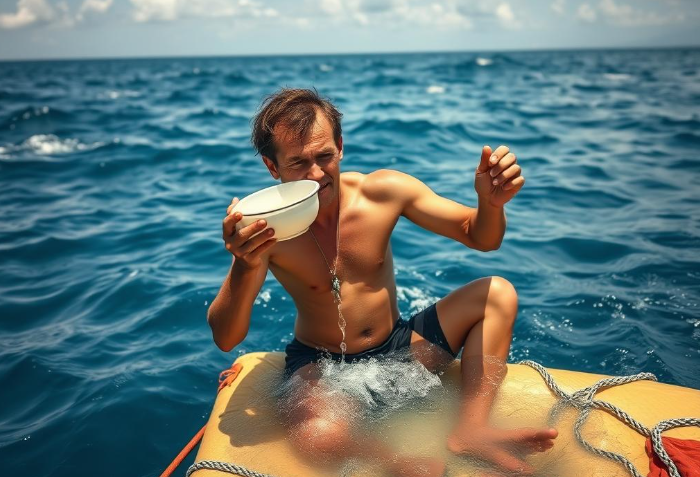 Пить морскую воду миской