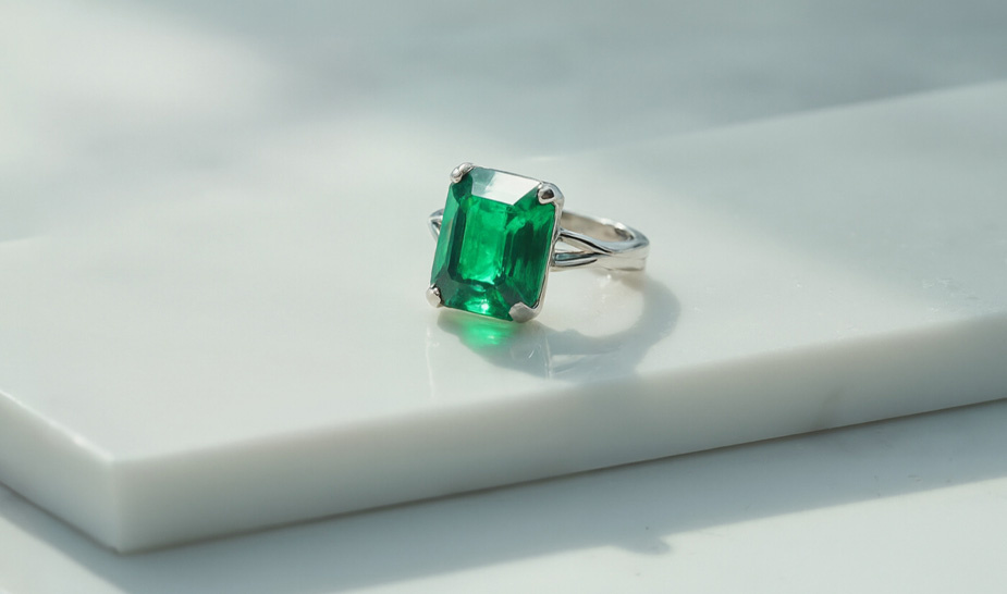 Кольцо с изумрудом