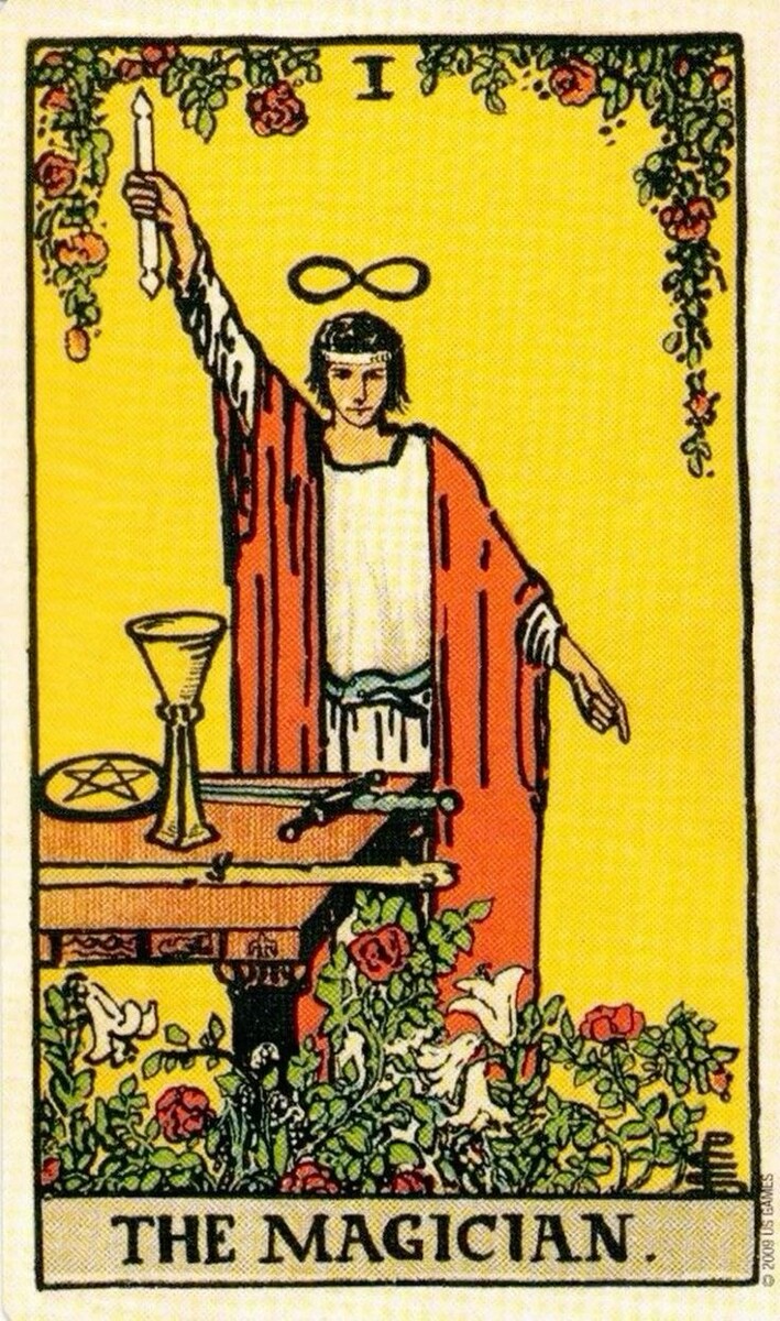 Изображение Мага в традиционном таро Уэйта-Райдера. 