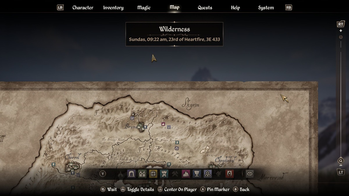 Вот вам и Skyrim на карте игры The Elder Scrolls IV: Oblivion Remastered