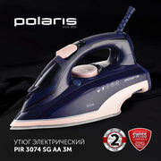 Паровой утюг Polaris PIR 3074 SG AA 3m, встроенный парогенератор, мощность 3000 вт, синий/розовый