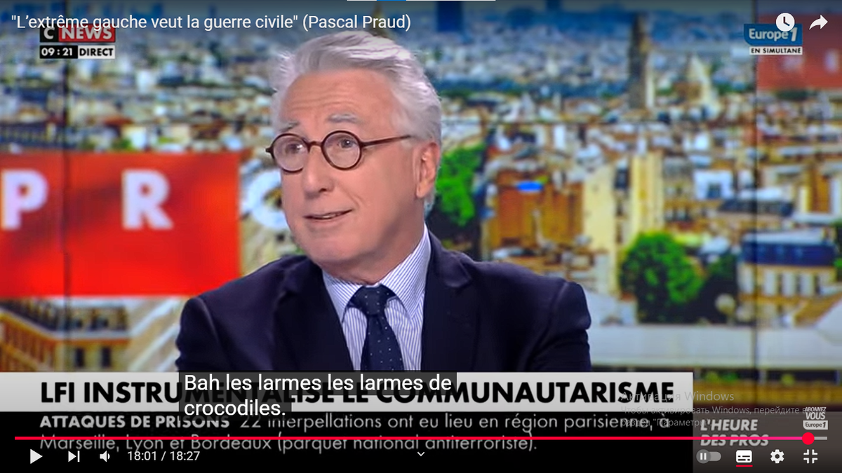 Винсен Эрвуе. Субтитры: "Крокодильи слезы".