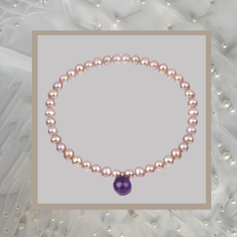 Браслет Mimi Zabette из розового золота с жемчугом, перламутром и цирконом