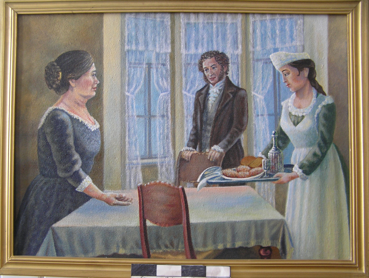 Телин С. И. «А. С. Пушкин в гостинице Пожарского». Источник фото: https://goskatalog.ru/portal/#/.