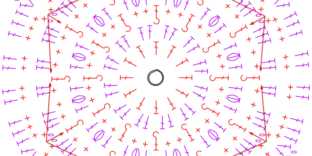 Эффектный мотив крючком - разбор схемы по рядам + видео МК