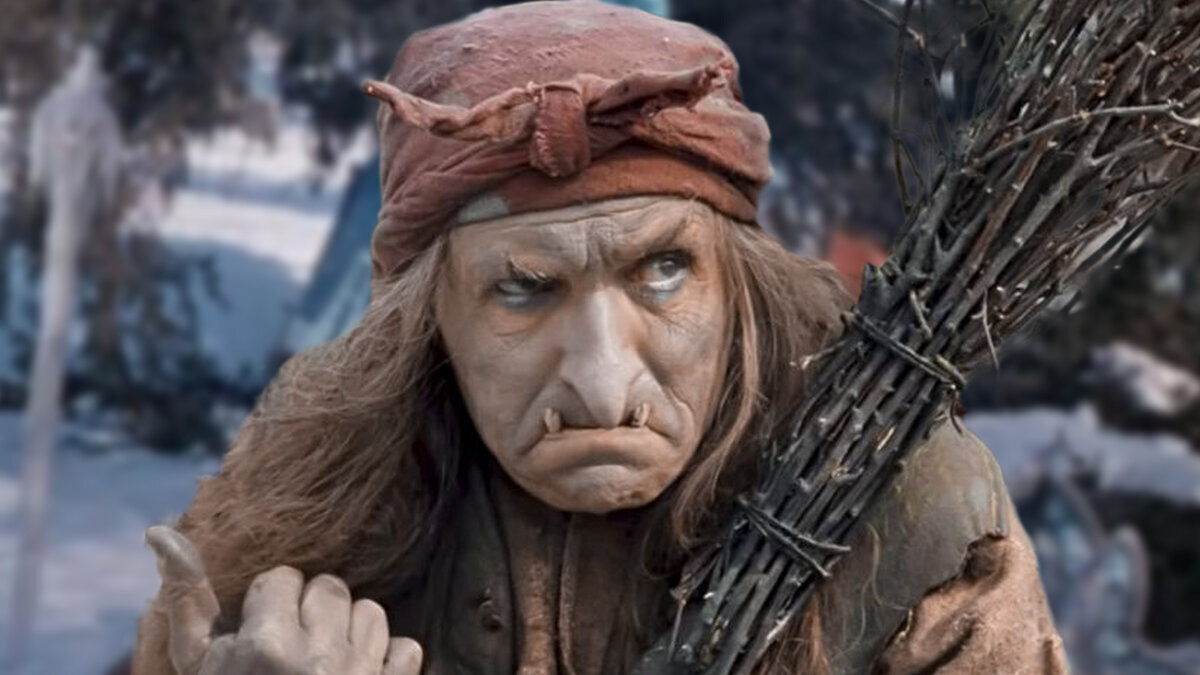 Кадр из фильма "Морозко" (1964, реж. А. Роу). Баба Яга - Георгий Милляр.