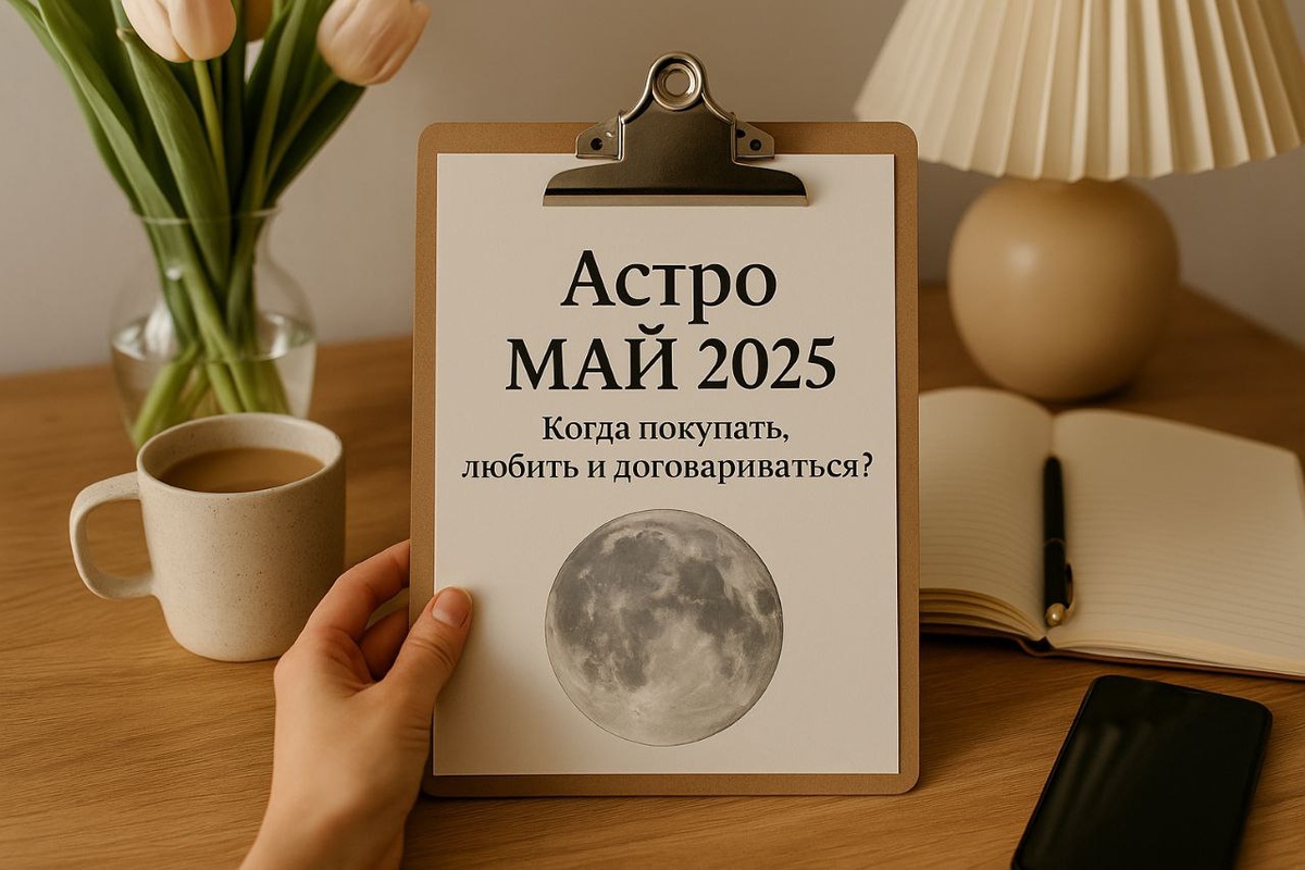 подробный астрокалендарь на май 2025 года, где собраны  благоприятные и  напряжённые даты.