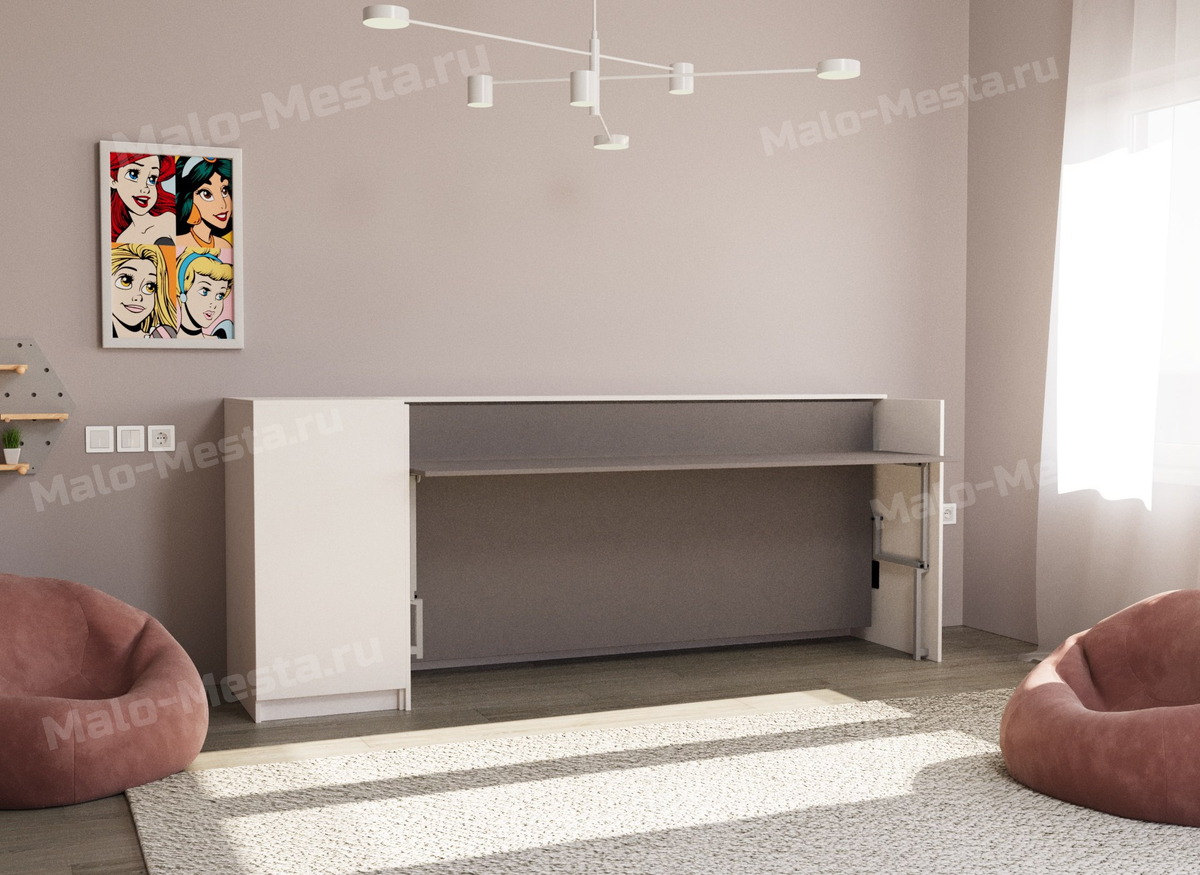 Совмещаем рабочий кабинет и спальню, не жертвуя полезной площадью