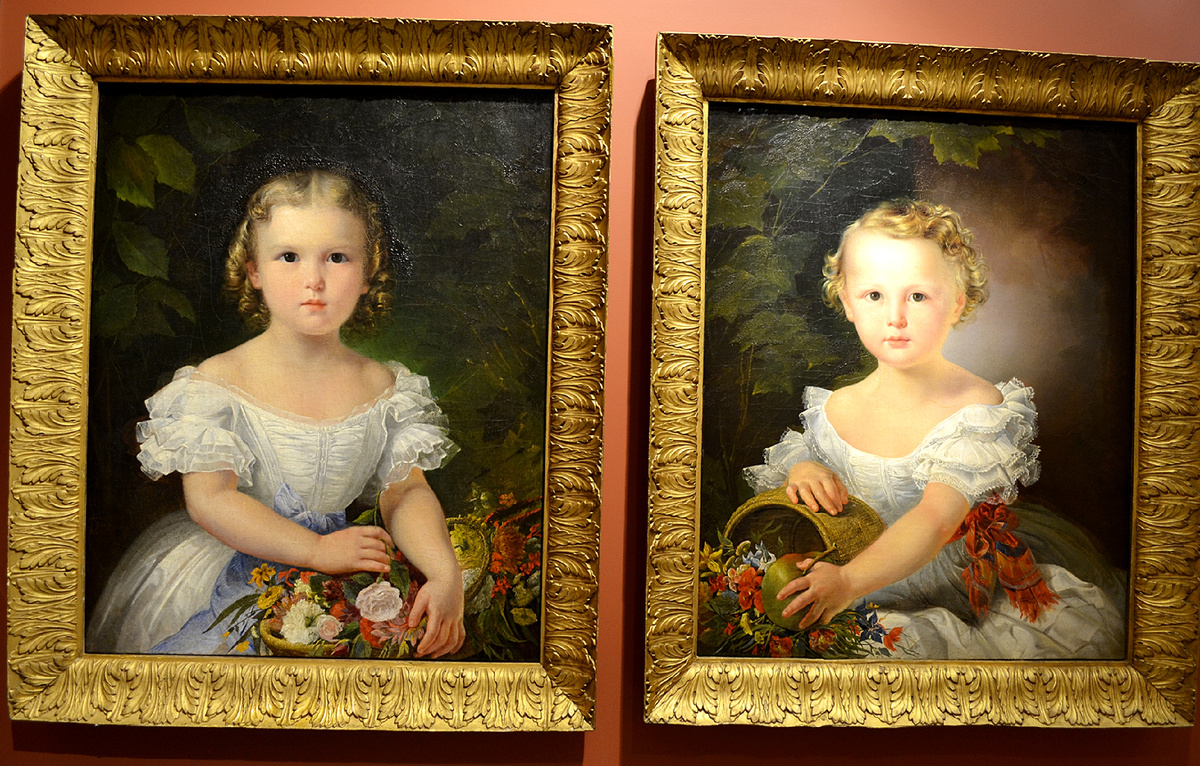 Шамшин Петр Михайлович. Парные портреты Ольги Павловны и Николая Павловича Кривцовых в детстве, 1842г. Фото автора 