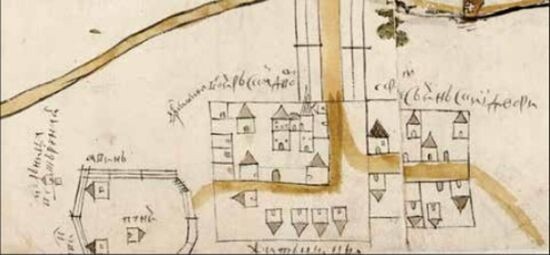 Деревня Алчево и барский двор на чертеже 1659 года