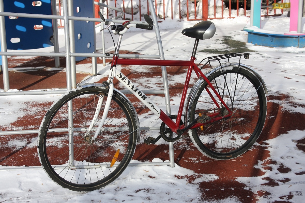 Мой велосипед с 2013 по 2016 год. Никому неизвестный ашан-байк под названием "Senator". В 2016 году я его вот так вот покрасил, но так на нём и не катался, а потом продал.