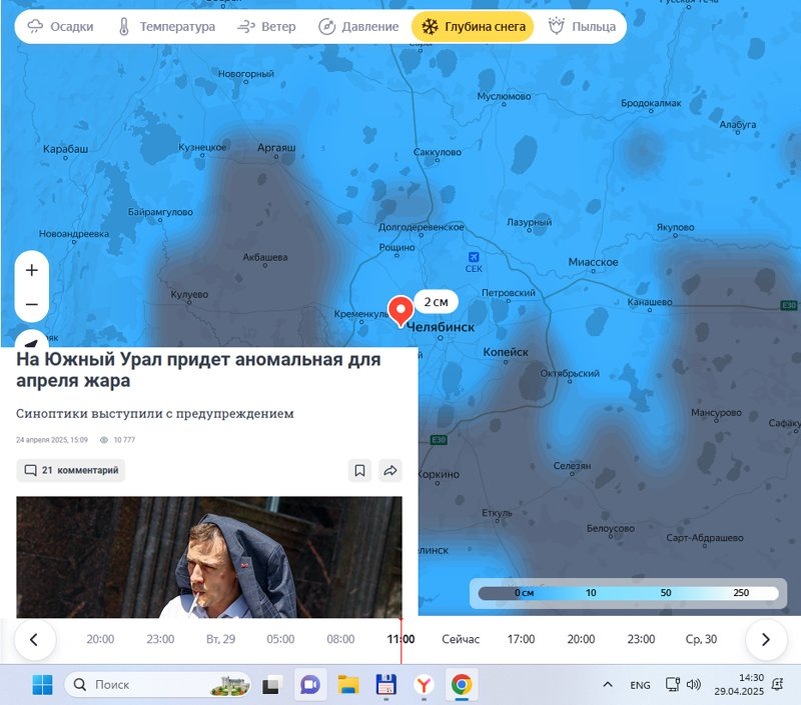 На Урале уже стали проявляться все признаки весны - 29 апреля глубина снега достигла приемлемых величин, то есть наступила пора подготавливать а/м к летнему периоду