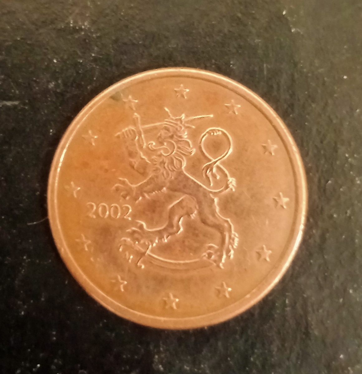 Реверс монеты 5 евро центов. 2002г.