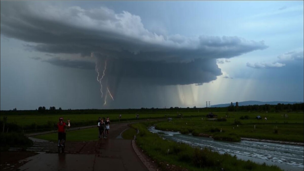 Непогода должна отступить сегодня вечером.  Фото: Изображение сгенерировано нейросетью Kandinsky 2.0