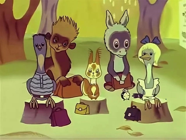 кадр из мультфильма "Как верблюжонок и ослик в школу ходили"