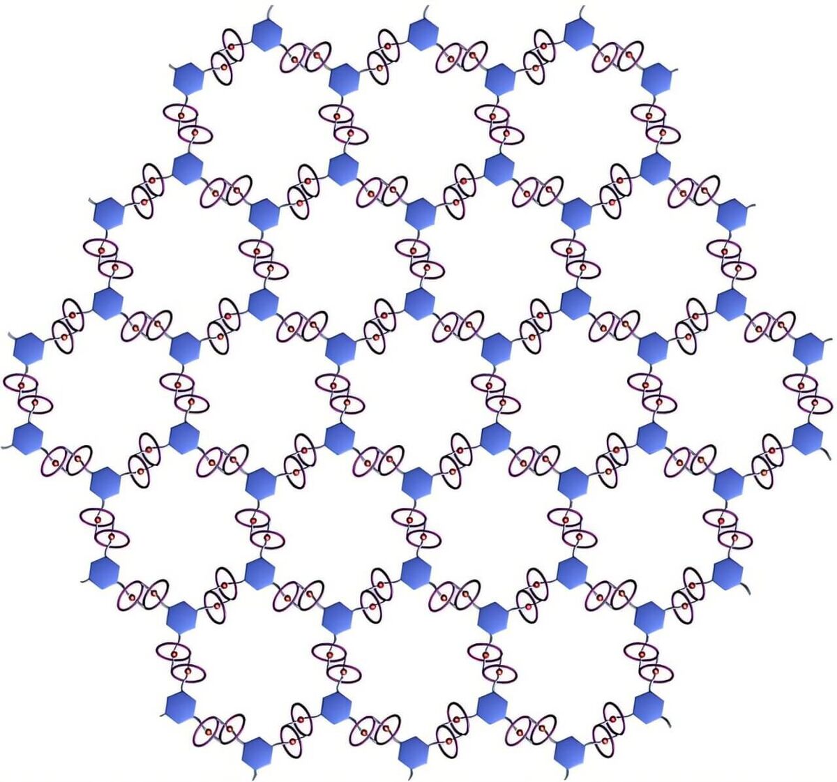    Иллюстрация 2D-полимера с механической связью. Источник изображения: phys.org