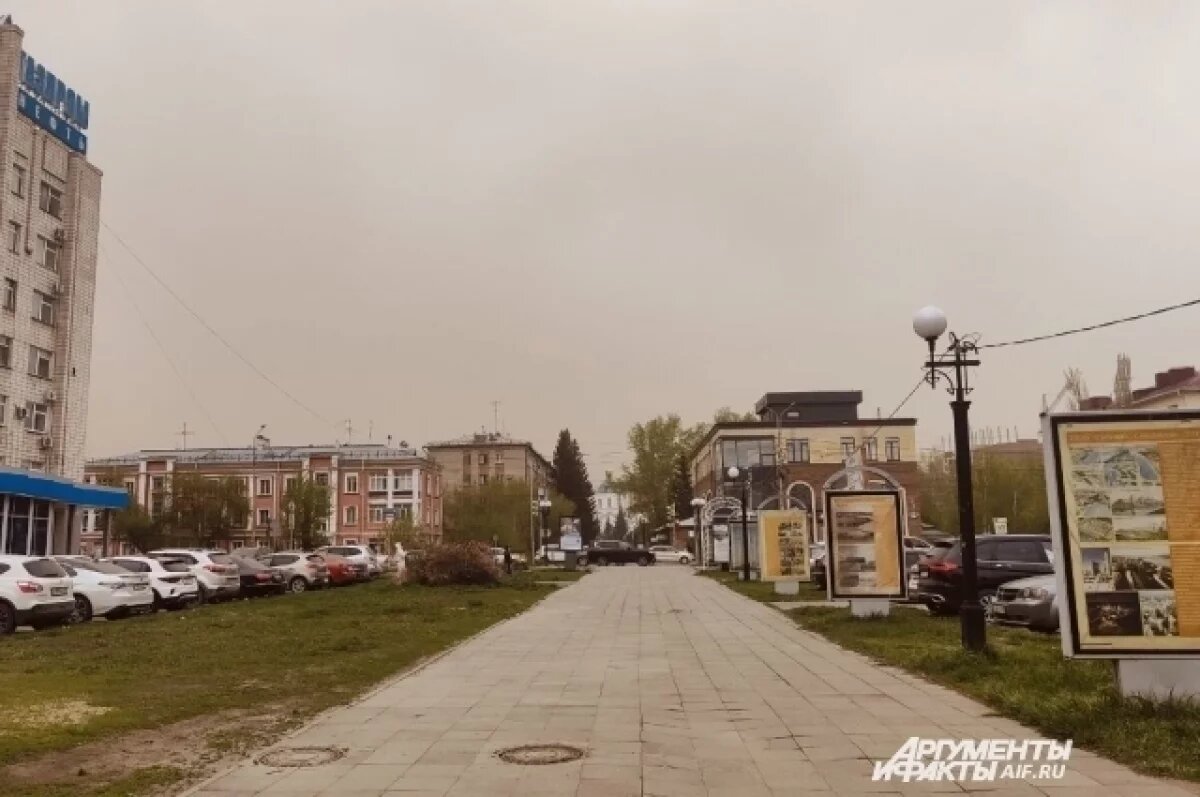    Серое небо нависло над Омском.