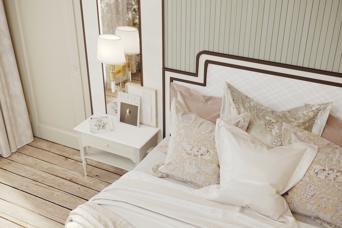 Проект нашей студии. Загородный дом КП "Фортуна". Хозяйская спальня