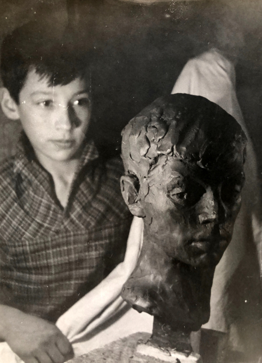 Моя первая серьезная работа во время обучения "Бюст младшего брата"