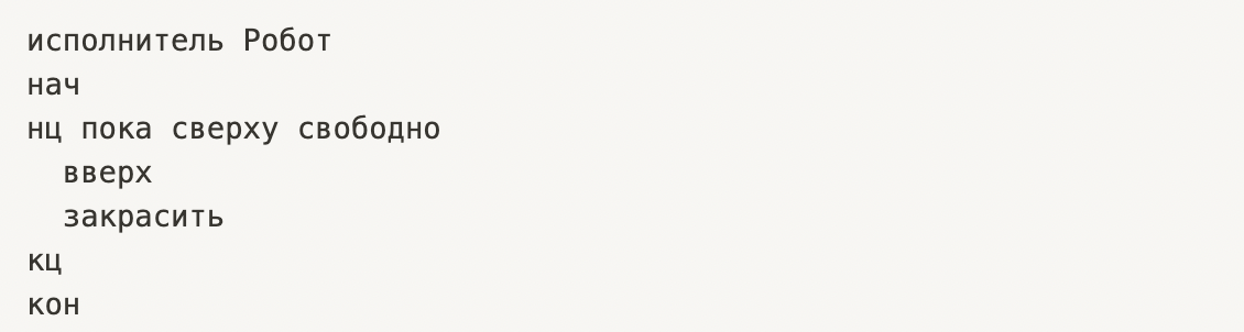 Алгоритм робота с циклом