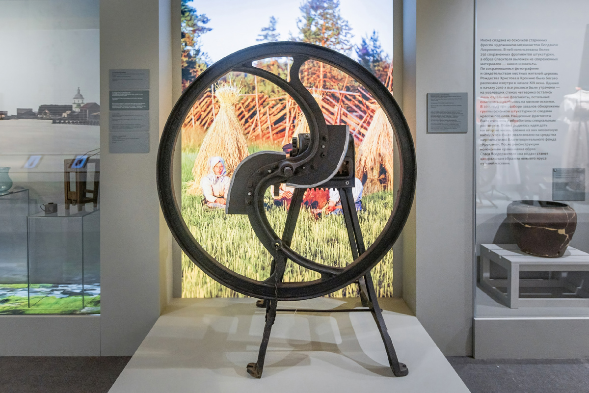 Соломорезка Perlis Brothers Lohow, отреставрированная компанией «Практика реставрации». Фото Антона Галкина, пресс-служба музея-заповедника «Коломенское»